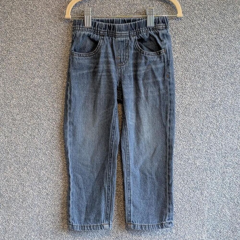 Wrangler Toddler Boy Size 3T Blue Denim Elastic Waist Straight Leg Jeans